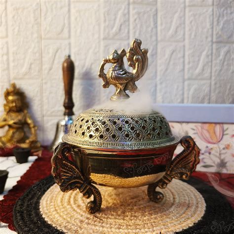 Home Purifying Brass Dhuna Loban Burner Dhooni