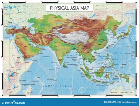 Physical Map of Asia 的图像结果