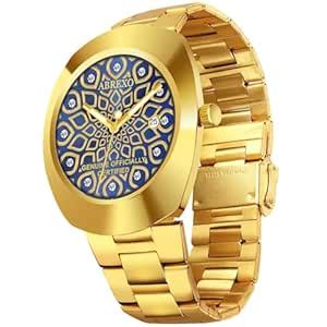 Buy Abrexo Abx9900-Cali Cartel Designer Blue Dial Date Working Golden ...