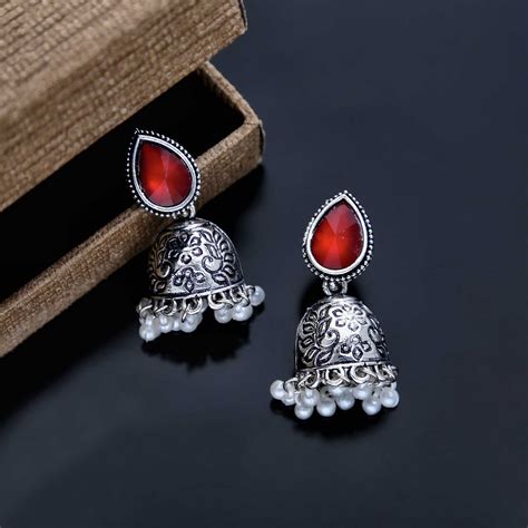 Buy Jhumka With Pearl - ESKU301800180 – Tohfa Jewellery India