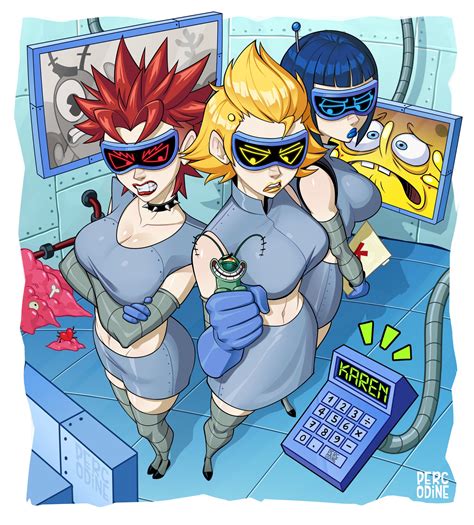 spongebob squarepants, plankton, karen, evil karen, smart karen, and 1 ...