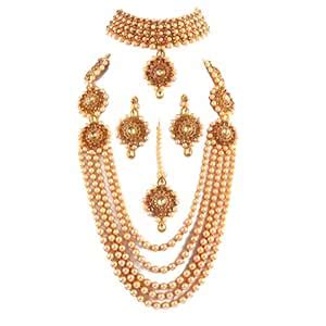 Buy Terraband Fashion Designer Exclusive Dazzling Gold Plated Necklace ...