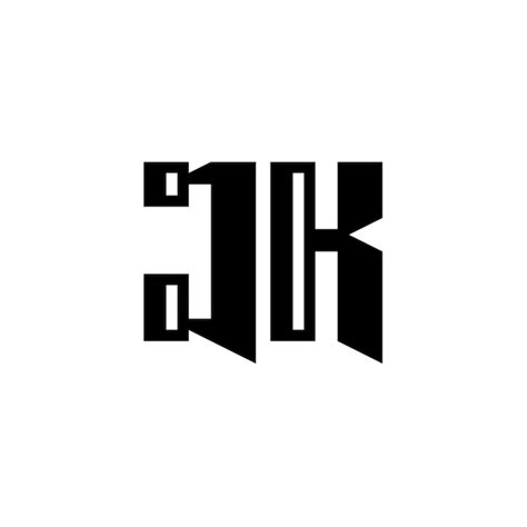 Jk monogram logo design letter text name symbol monochrome logotype ...