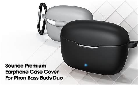 Sounce Earphone Case Cover Compatible with pTron BassBuds Duo, Soft ...