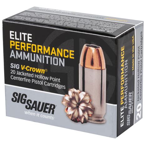 Sig Sauer Elite Performance V-Crown 9mm Jacketed Hollow Point | Ammo ...