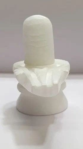 Narmada Shiva Lingam - Kesar Zems Pure White Marble Stone Shivling God ...