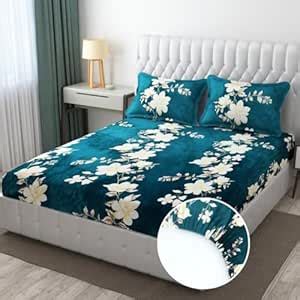 Buy REALDREAM Presents Luxurious Bedsheets for Winter King Size Fitted ...