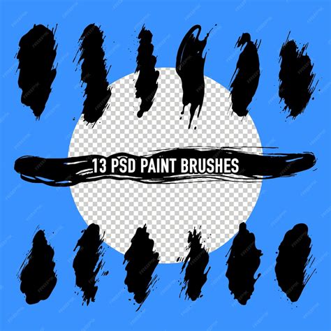 Premium PSD | 13 brush strokes for Photoshop realistic oil ink acrylic ...