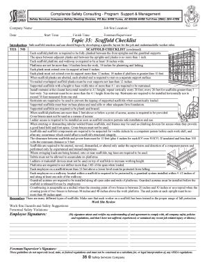 Fillable Online 035 Scaffolding Checklist.doc Fax Email Print - pdfFiller