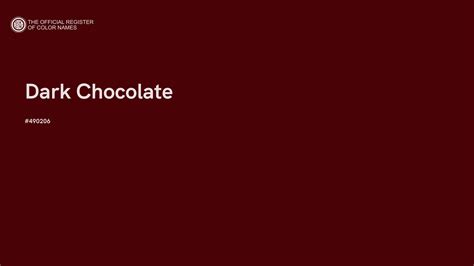 Dark Chocolate color - #490206 - The Official Register of Color Names