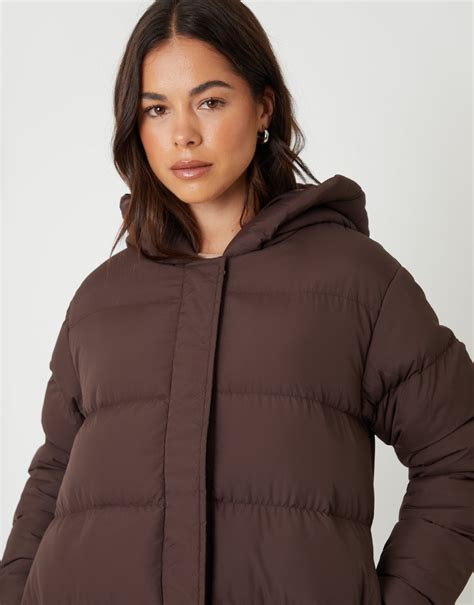 Threadbare Women's Chocolate Brown Puffer Jacket
