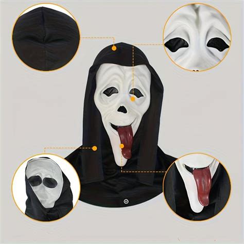 Men's Funny Halloween Cosplay Ghost Mask Scary Face Horror Head Mask ...