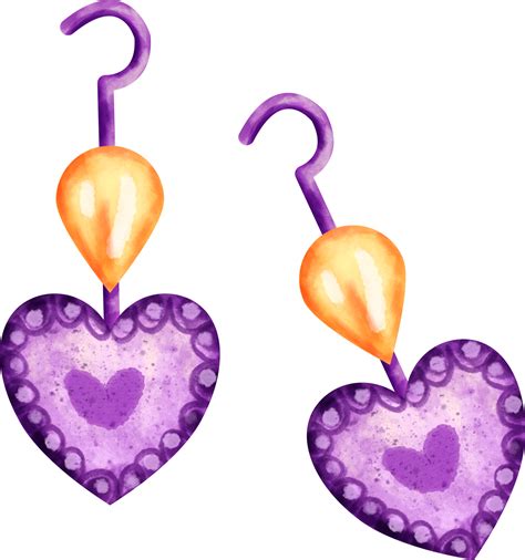 watercolor earring clip art 23296862 PNG