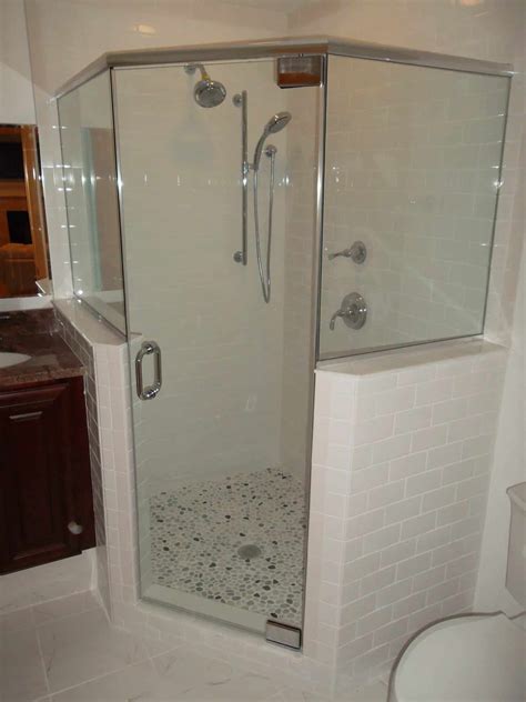 Frameless Glass Shower Half Wall - Glass Designs