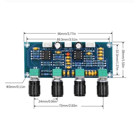 XH A901 Power Amplifier Tone Board Module Pre amplifier DC12 24V blue ...