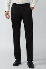Buy Men Black Solid Regular Fit Chino Casual Trousers Online - 811031 ...