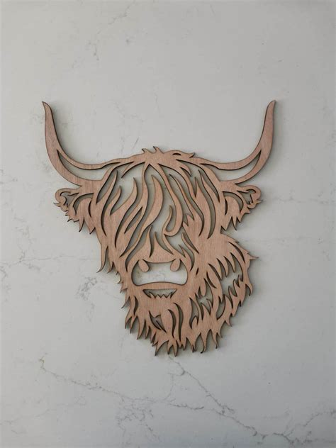 Highland Cow Wall Art - made by Laser Kiwi Laser Engraving