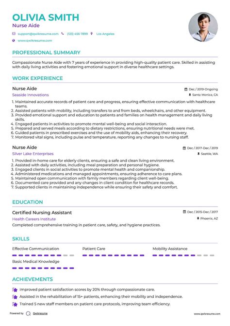 10+ Nurse Aide Resume Samples & Templates for 2025