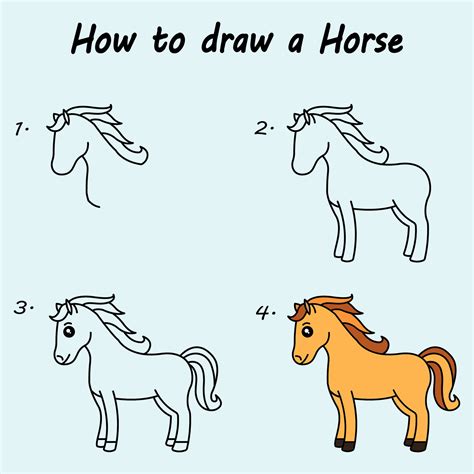 How To Draw A Mustang Horse Step By Step