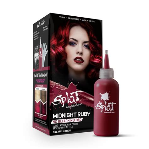 Splat Midnight Ruby Semi-Permanent Long Lasting Hair Dye Kit, Vegan and ...