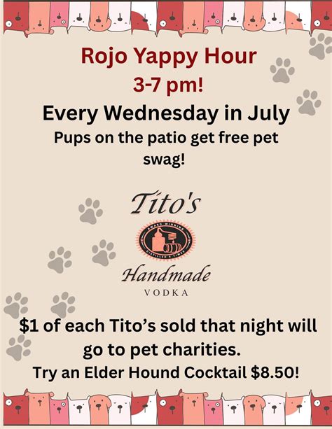 Yappy Hour at Rojo! Every Wednesday in July :), 2921 Highland Avenue ...