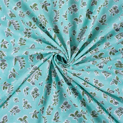 Buy Cotton Leaf Pattern Hand Block Printed Fabric For Kurti – Dmaasa