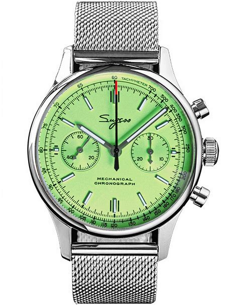 Sugess Chrono Heritage SWAN NECK Green Dial Chrono India | Ubuy