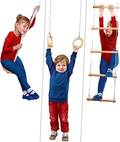 VIXERA Kids Gym Play Set Gymnastics Kit Include Swing, Climbing Ladder ...