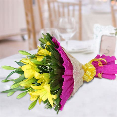 Send Yellow Asiatic Lilies Bouquet Online - PR17067VL17 | Giftalove