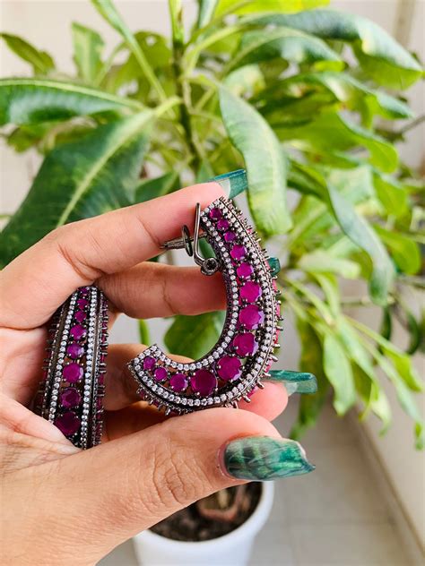 Designer Half Baali Earrings – SamAsha Jewellery