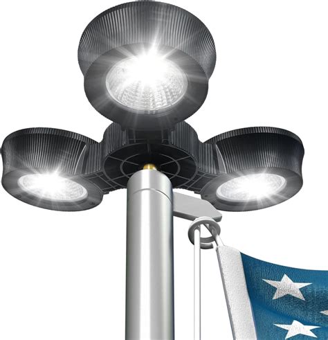 Amazon.com: enrybia Flag Pole Light Solar Powered, 3 Lighting Mode ...
