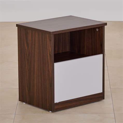 Buy My Bed Tulip Bed Side Table with Drawer - Brown and White from Home ...