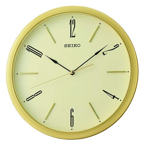 Buy Seiko Plastic Wall Clock (31 cm x 31 cm x 4.1 cm, Gold) Online at ...