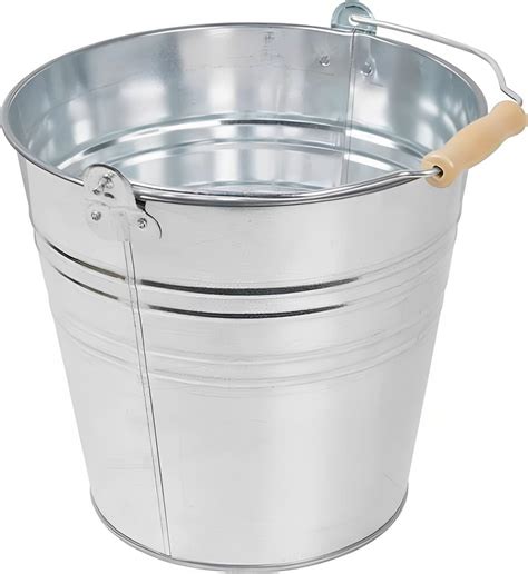 Unibos | Galvanised Metal Bucket 10L | Steel Bucket with Handle for Hot Ash Garden Waste etc ...