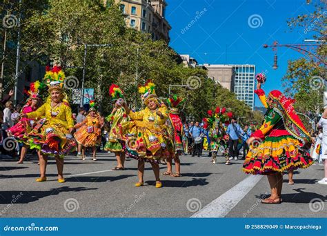 Barcelona, Spain - October 12 2022: National Day of Spain in Barcelona ...