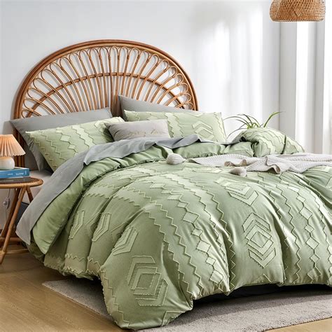 Amazon.com: Senville Sage Green Duvet Cover King Size-Tufted King Duvet ...