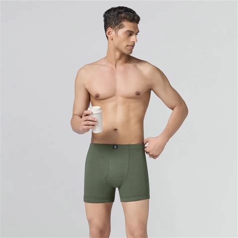Nova Cotton Boxer Briefs (Inner Elastic) - Olive Green – XYXX Apparels