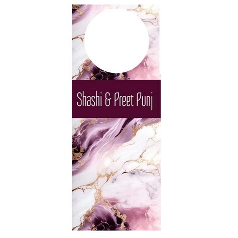 Set of 10 Wine Bottle Neck Tag with Pink Marble