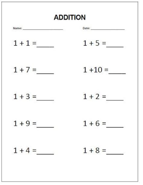 Free 1 Digit to 10 Addition Math Worksheet - Free4Classrooms - Worksheets Library