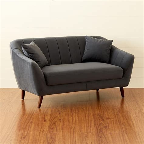 Buy Ivy Velvet 2-Seater Sofa - Grey from Home Centre at just INR 29995.0