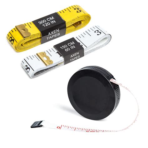 AXEN 3 Pack Measuring Tape Set, Soft Tape and Retractable Dual Sided ...