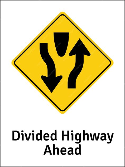 Divided highway ahead | Premium Vector