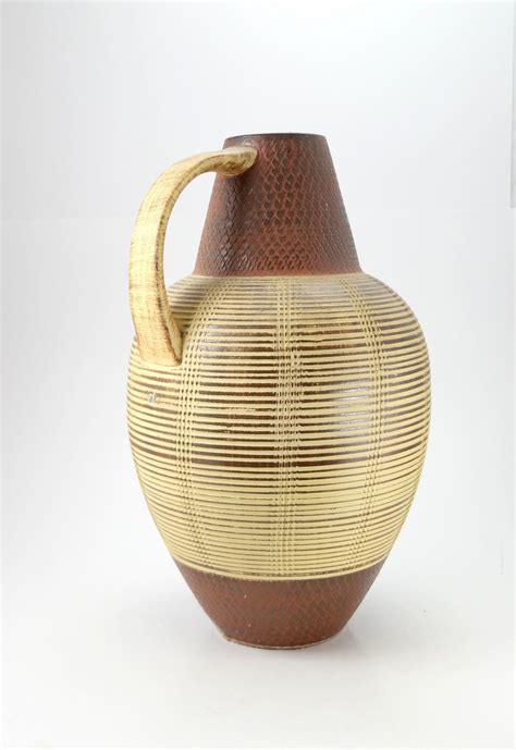 Large Ceramic Floor Vase with Midcentury Pattern, 1970s For Sale at 1stDibs