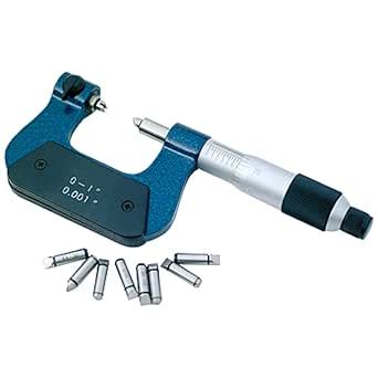 HHIP 4200-0226 Screw Thread Micrometer Kit, 0-1"/0.001" Graduation ...