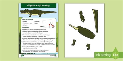 Split Pin Alligator Craft Activity | Primary Resources