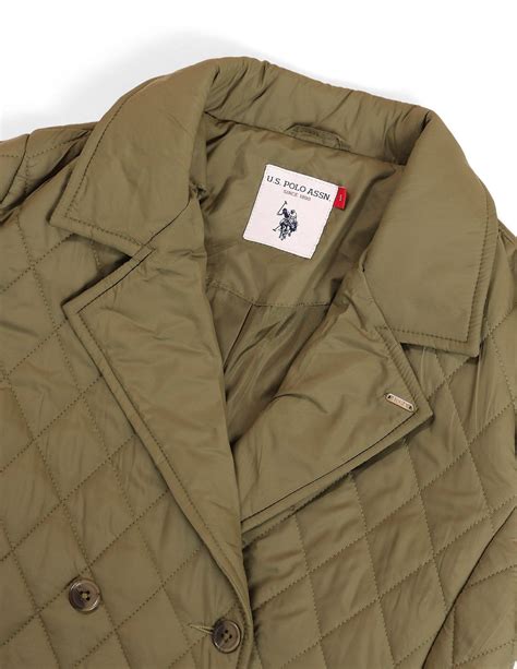 Buy Solid Longline Qulited Jacket Olive|U.S. Polo Assn. India