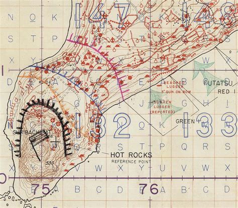 Secret Enemy Installation Map of Iwo Jima prepared for the American ...