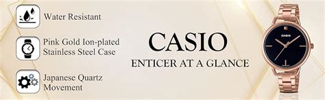 Casio Stainless Steel Enticer Analog Black Dial Women's Watch - Ltp ...