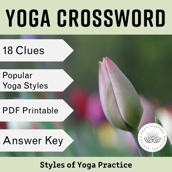 Yoga Crossword Puzzle | Styles of Yoga Activity for Early Finishers ...