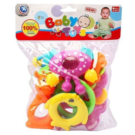 Buy S.L.PODDAR Presents New Born Baby Cute & Attractive Rattle Set ...